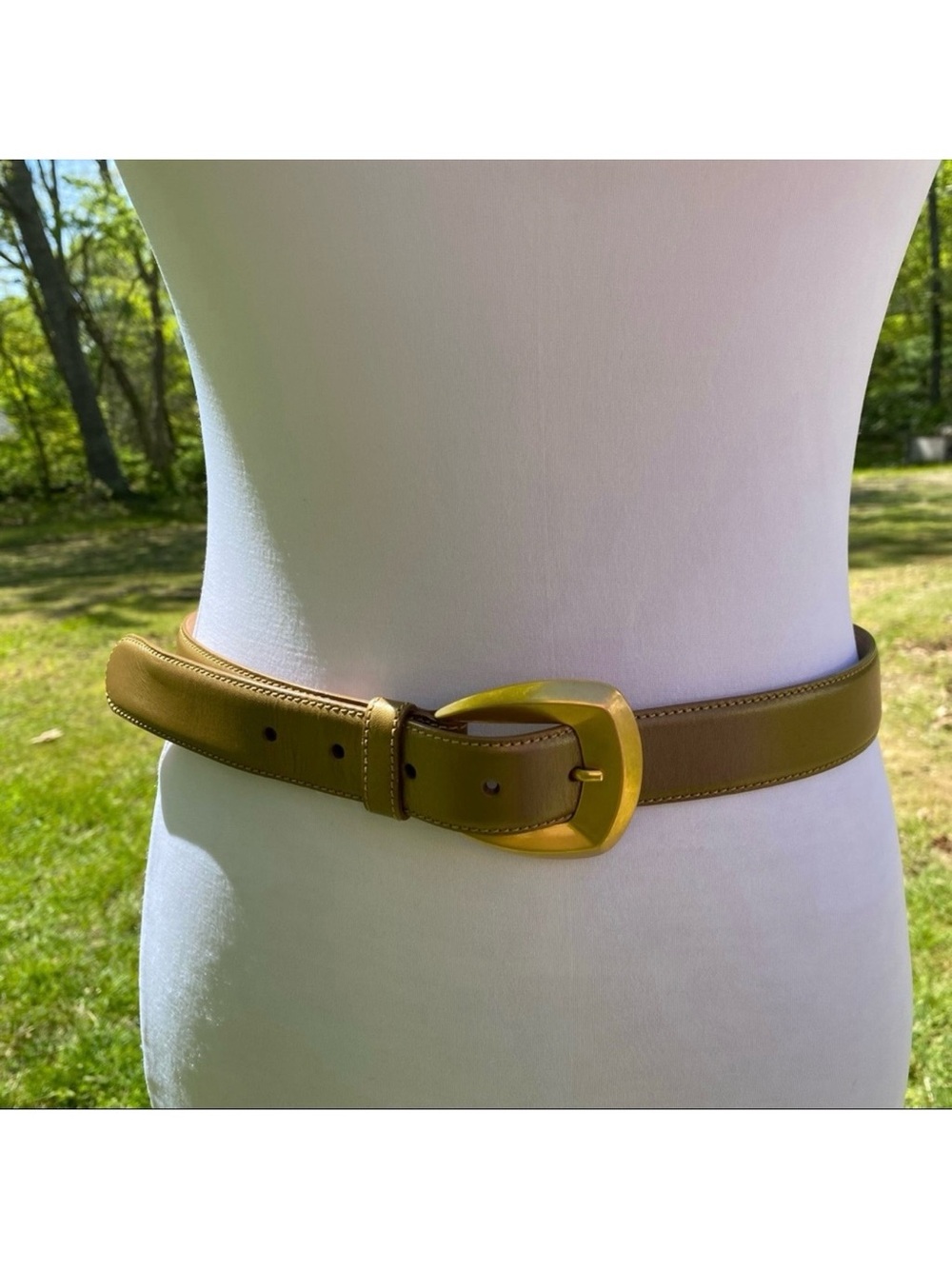 DE VECCHI BELT BY HAMILTON HODGE GOLD LEATHER ITALY ACCESSORY SIZE M